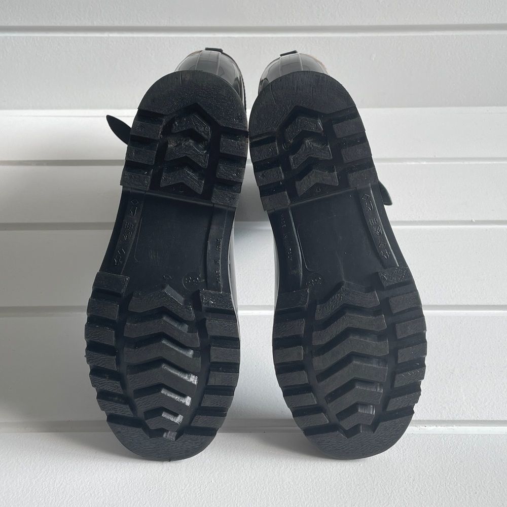 Burberry Kenyon Nova Check Belt Rain Snow Black Rubber Rain Boots Size 38/8 - Picture 10 of 14